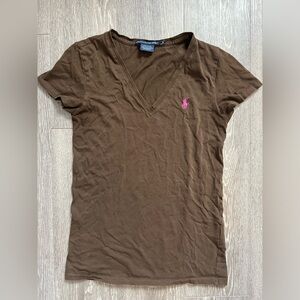 Brown Ralph Lauren sport Small v neck Top